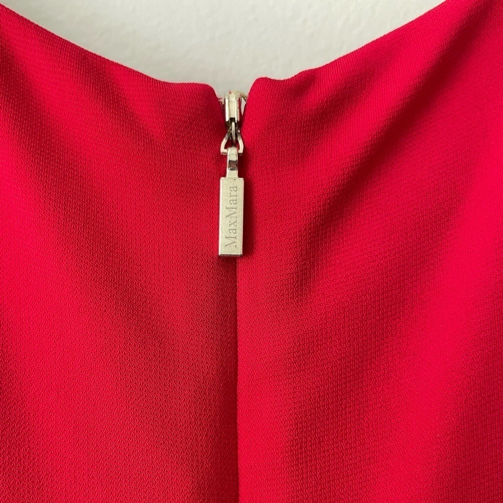 MaxMara Red Cocktail Midi Sheath Party Dress size 38 - Picture 4 of 10